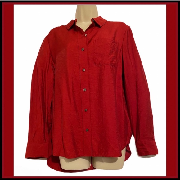 NWOT WESTBOUND Red Button-Down Long Sleeve Shirt S - Picture 5 of 7